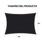 Malla Sombra 5x5 Metros 90% Bloqueo UV Negra Con Ojales Sombrilla