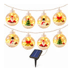 Guirnalda Solar Navideña 3 Metros con 8 Esferas Decorativas y Luz Cálida