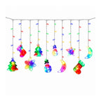 Cortina de Luces LED Navideñas Multicolor con Figuras Colgantes 3 mts