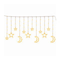 Cortina de Luces LED Navideñas 3 Metros con Estrellas y Lunas Decorativas