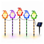 Set de 5 Luces Solares LED Navideñas Multicolor con Estaca para Jardín – Gnomos