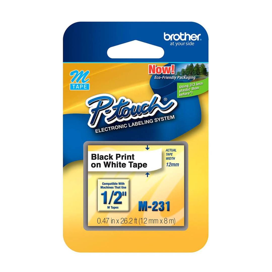 Cinta Etiqueta Blanca Brother M231 – Texto Negro